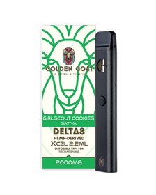 Golden Goat Delta-8 THC Vape Device 2000mg – Rechargeable/Disposable – Girl Scout Cookies_CBDee