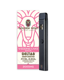 Golden Goat Delta-8 THC Vape Device 2000mg – Rechargeable/Disposable – Wedding Cake_CBDee