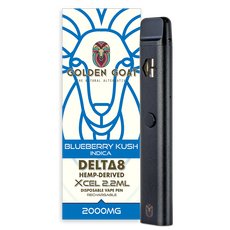 Golden Goat Delta-8 THC Vape Device 2000mg – Rechargeable/Disposable – Blueberry Kush_CBDee