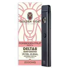 Golden Goat Delta-8 THC Vape Device 2000mg – Rechargeable/Disposable – Forbidden Fruit_CBDee
