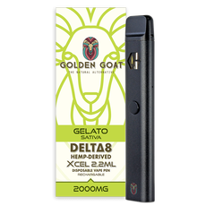 Golden Goat Delta-8 THC Vape Device 2000mg – Rechargeable/Disposable – Gelato_CBDee