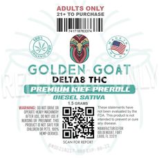 Golden Goat Delta-8 Kief Doobie Sativa – 75mg_CBDee