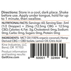 Kine Lemon CBG/CBD Tincture - 1:1 Ratio_CBDee