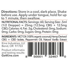Kine Mint CBG/CBD Tincture - 1:1 Ratio_CBDee