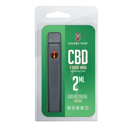 Golden Goat CBD Vape Device 1200mg – Rechargeable/Disposable – Green Crush _CBDee